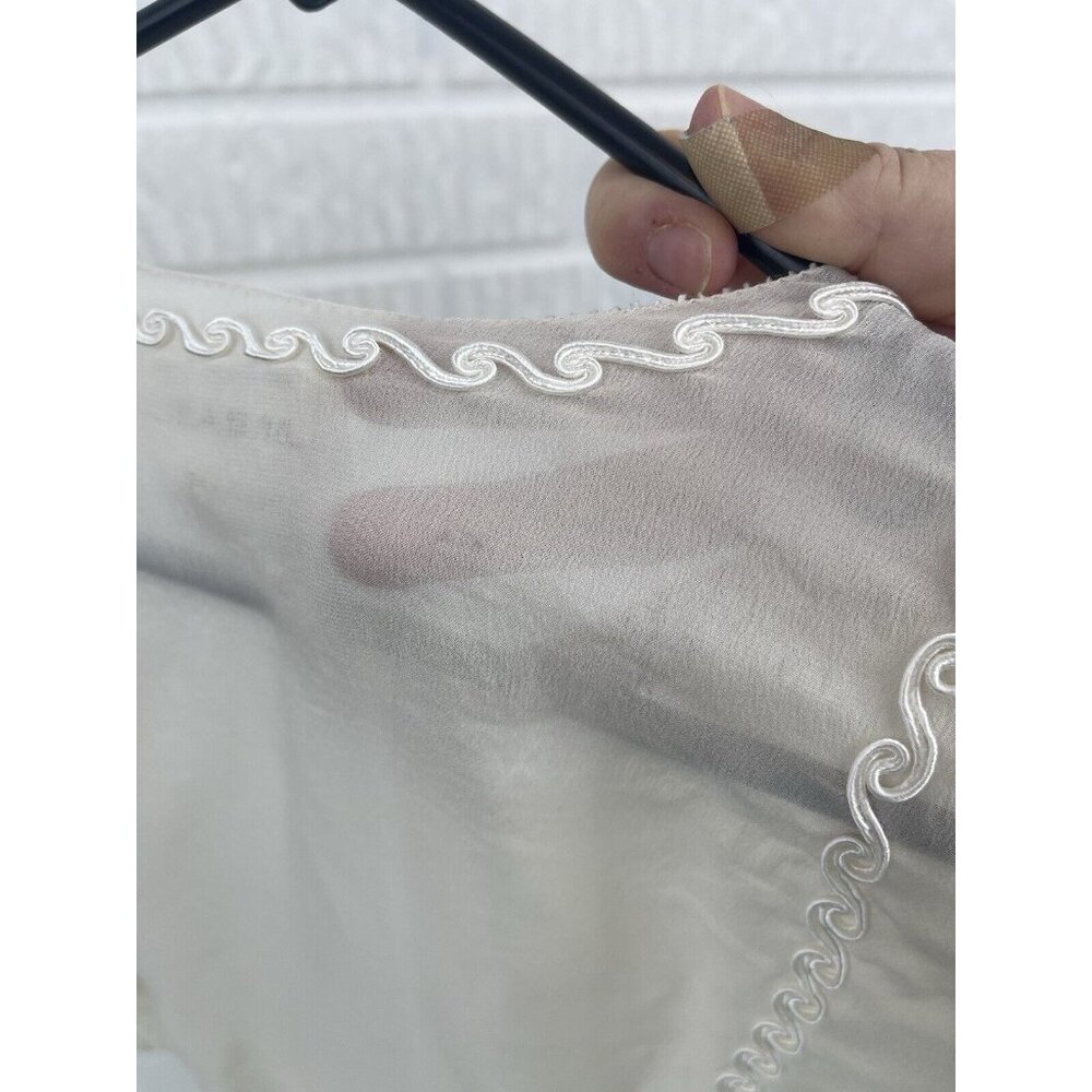 The Great Shirt Womens Size S Embroidered 3/4 Sleeve Silk Blouse Boho Sheer - Picture 10 of 11